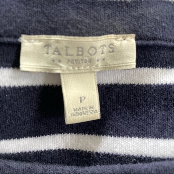 TALBOTS 100% cotton ruffle bell sleeve navy with white stripes shift dre… - Picture 6 of 7